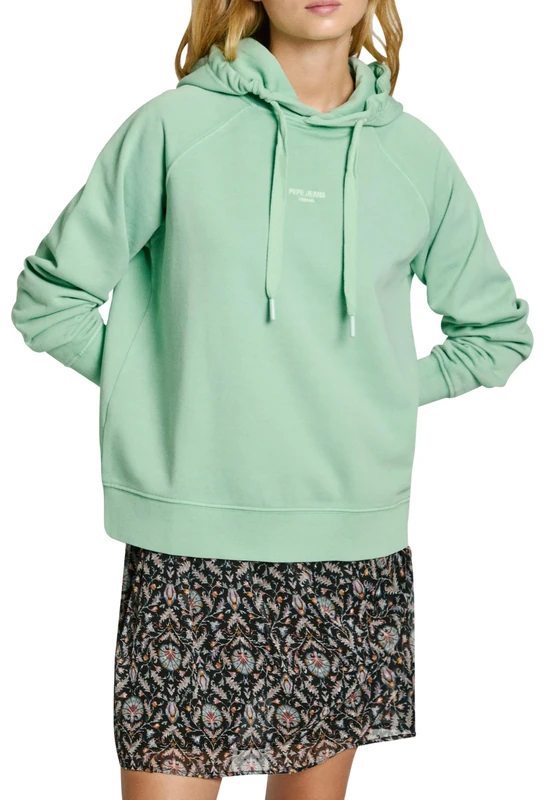 Pepe Jeans Women's Felicity Hoodie, Sweatshirt, Green, XL - Image 1