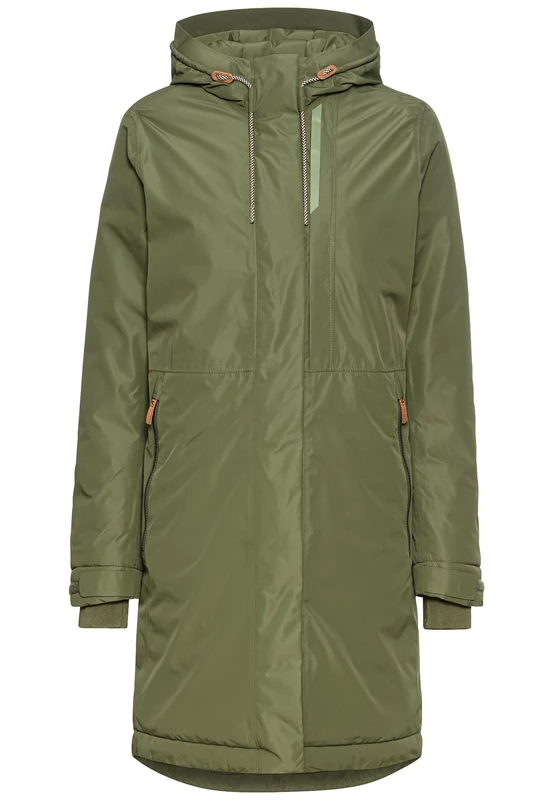 camel active teXXXactive® Women's Functional Coat Made from Recycled Polyester, dark green, 22