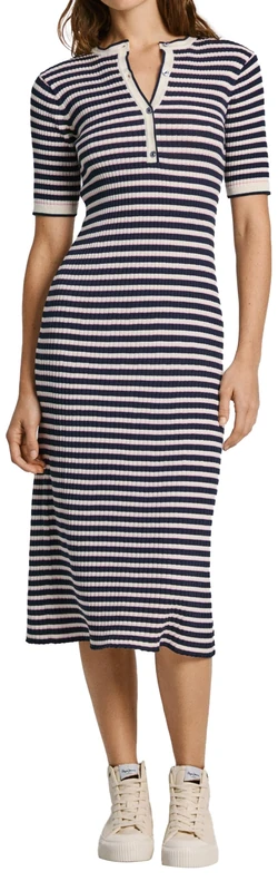 Pepe Jeans Women's INES Dress, Dress, Beige, M