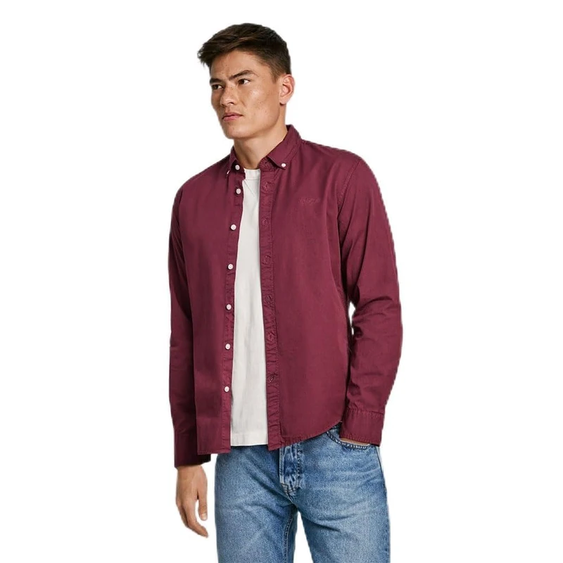 Pepe Jeans Men's Manley, Shirt, Red, L