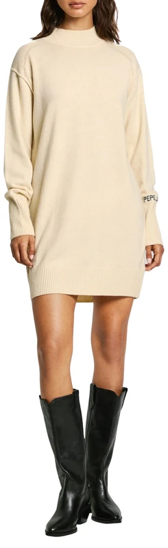 Pepe Jeans Women's Hazel Dress, Dress, Beige, L