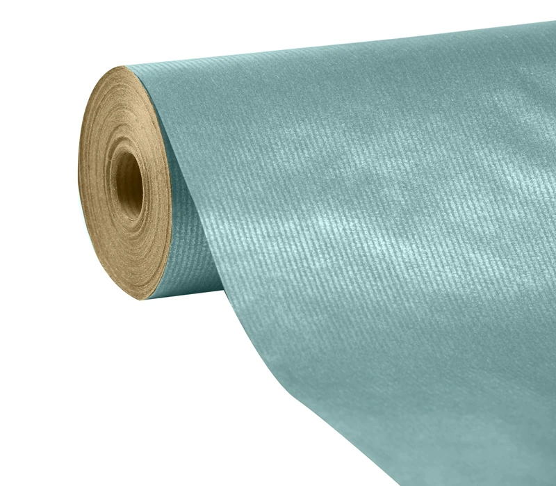 Clairefontaine 507578C - A Long roll of Gift Paper - Brown Kraft Paper 60g - Patterns: Turquoise Single-Coloured Kraft, 50x0.70m - Gift Paper for Holidays