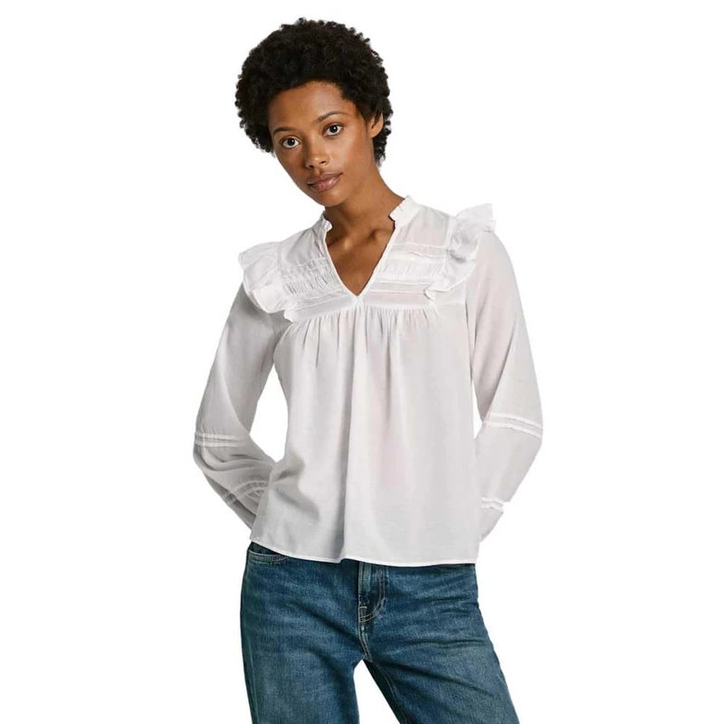 Pepe Jeans Women's Lorely, Shirt, White, XL - Image 1