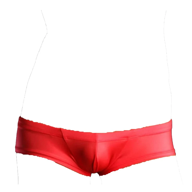 Faringoto Men Ultra Low Rise Micro Bikini Boxers with Pouch - Red