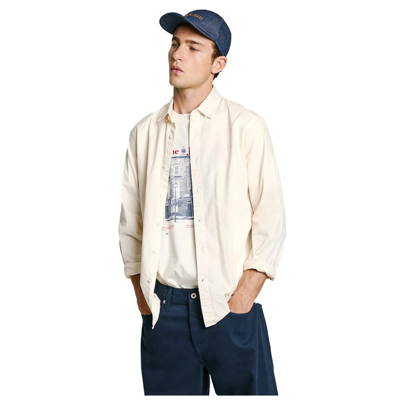 Pepe Jeans Men's Manley, Shirt, Beige, XXL