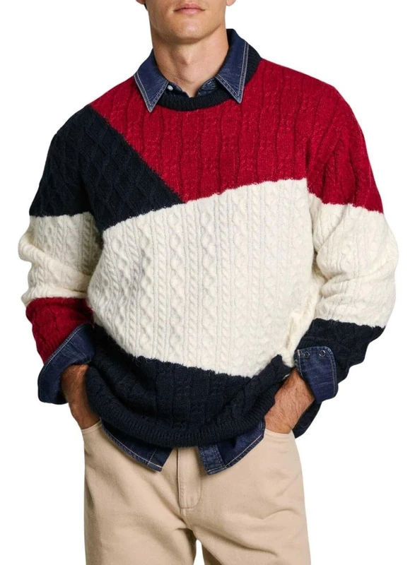 Pepe Jeans Men's Court, Knitwear, Blue, XS