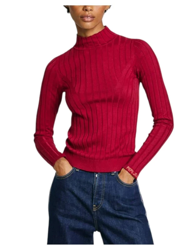 Pepe Jeans Women's Izabel Turtleneck, Knitwear, Red, L - Image 1