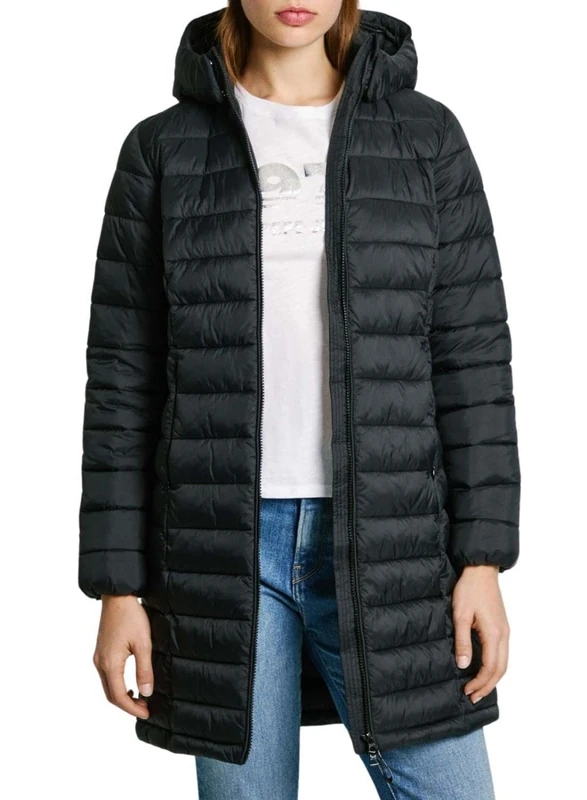 Pepe Jeans Women's Ammy Long, Jacket, Black, XS
