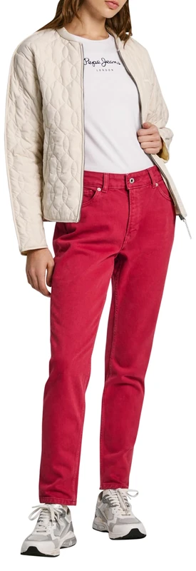 Pepe Jeans Women's Tapered Jeans Hw Pl204591, Jeans, Red, 25W/30L