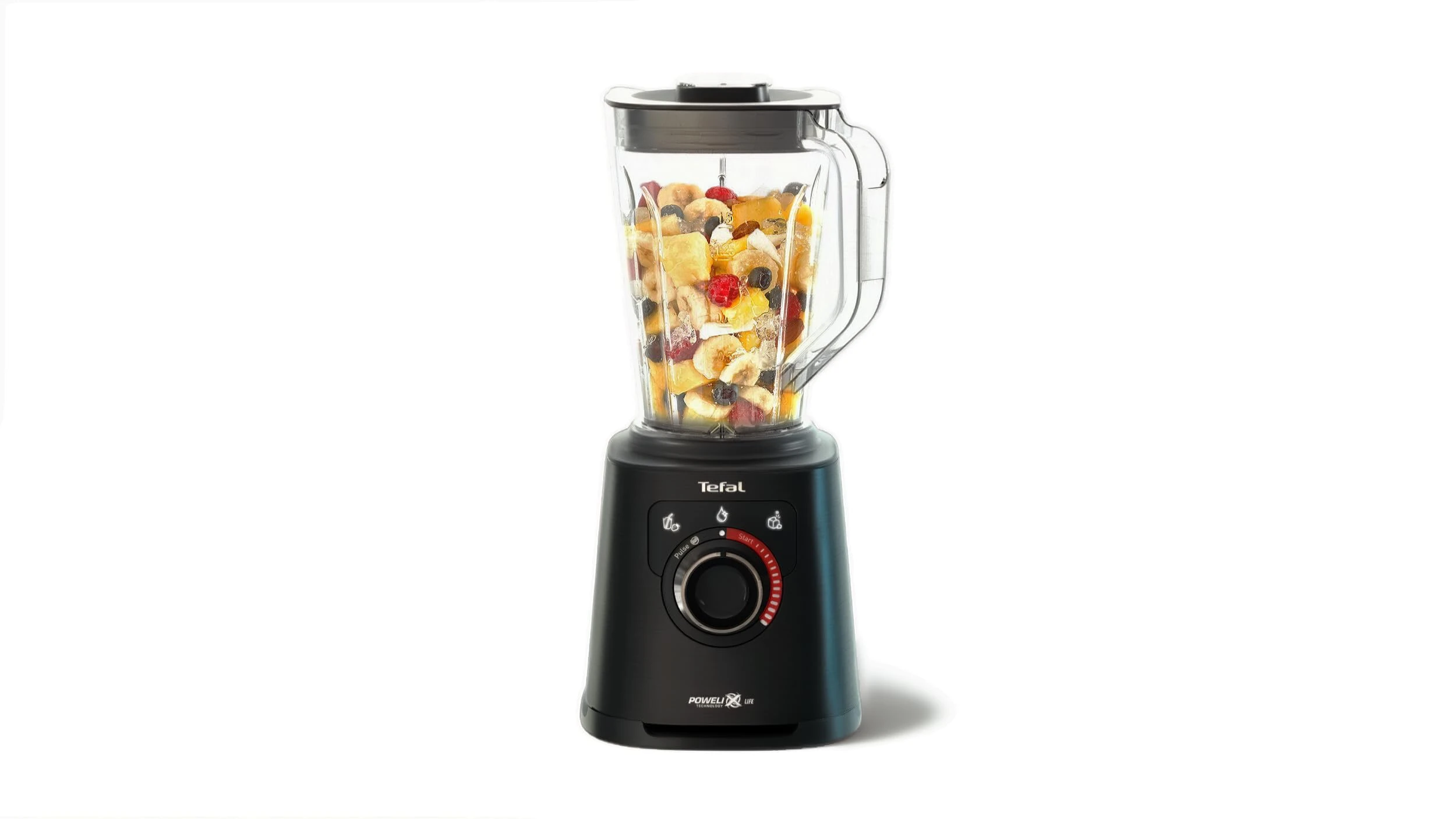Tefal PerfectMix+ High-Speed Blender, 2L Lightweight Tritan Jar, Durable Titanium Powelix Blades, 1200W, Powerful Blending, Smoothie, Soup, Auto Clean Program, Dishwasher-Safe Parts, Black, BL88A840