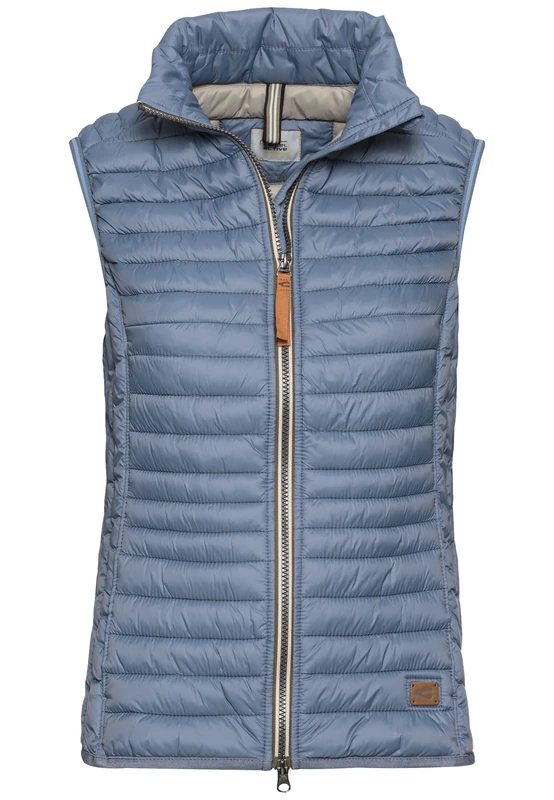 camel active Women's Recycled Polyamide Quilted Vest, smoke blue, 16