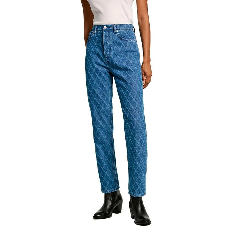 Pepe Jeans Women's Straight Jeans Uhw Diamond, Blue (Denim), 31W x 30L