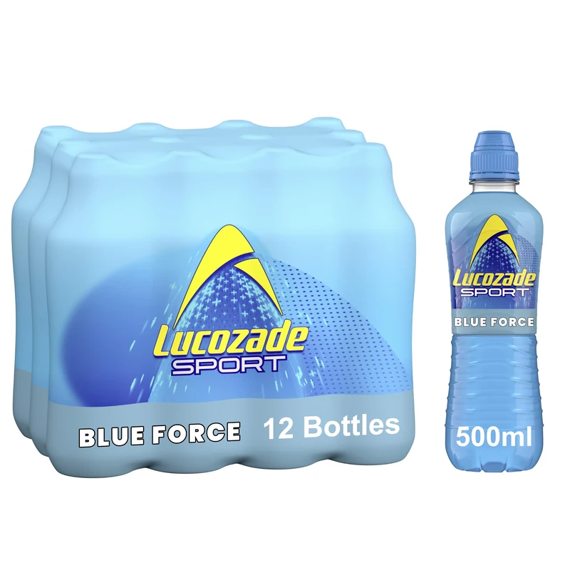 Lucozade Sport Body Fuel - Blue Force 12x500ml Isotonic sports drink, with Electrolytes and Vitamin B3 Still | Bursting with Flavour