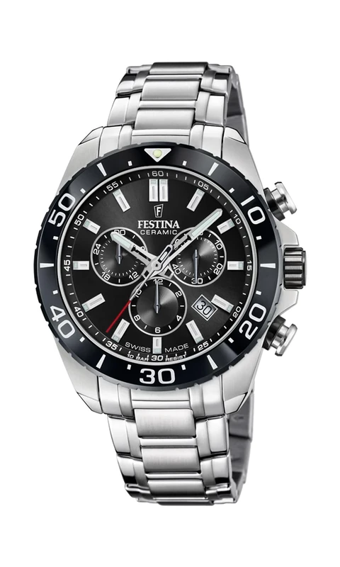 Festina Swiss Made Mens Steel Chronograph Watch with Bracelet F20042/4