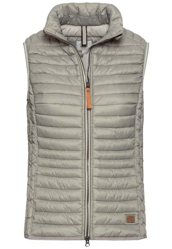 camel active Women's Recycled Polyamide Quilted Vest, Sage Green, 8