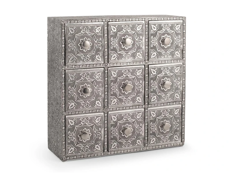 H&H Giaya Wooden and Aluminium 9 Seater Chest of Drawers 10 x 30 cm - Image 1