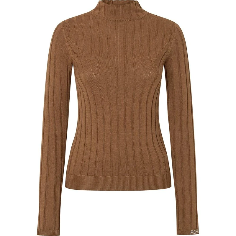 Pepe Jeans Women's Izabel Turtleneck, Knitwear, Brown, XS