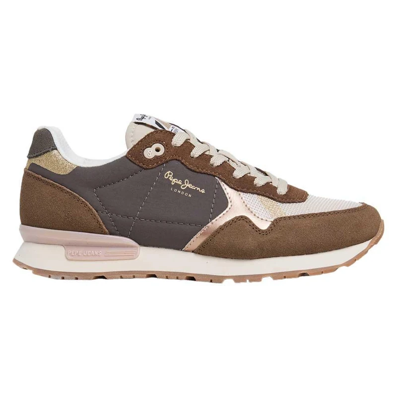 Pepe Jeans Women's Brit Mixt W Sneaker, Brown (Brass Brown), 3