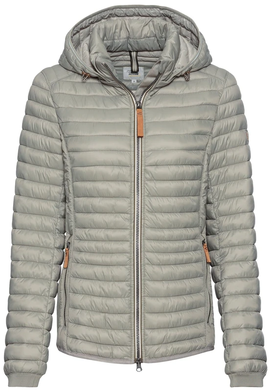camel active Women's Lightweight Quilted Jacket Made from Recycled Polyamide, Sage Green, 22