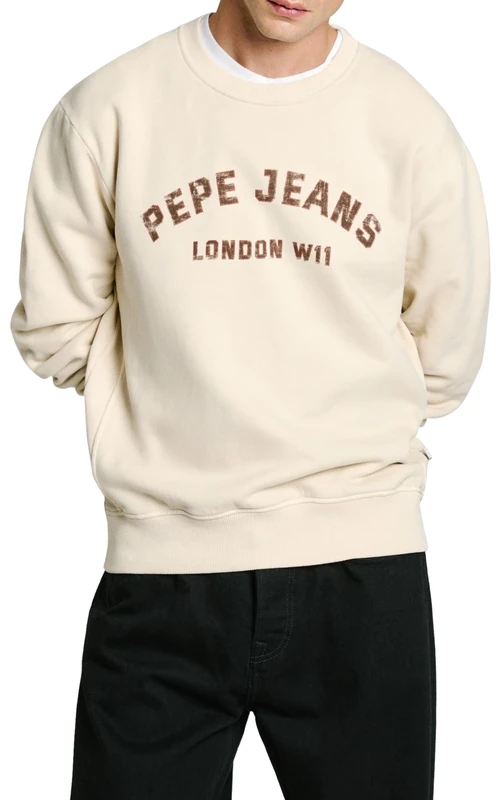 Pepe Jeans Men's Aldridge Crew, Sweatshirt, Beige, XS