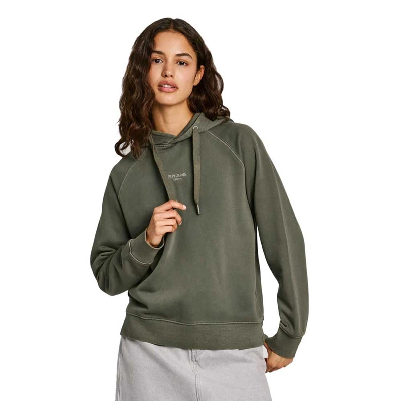 Pepe Jeans Women's Felicity Hoodie, Sweatshirt, Green, M