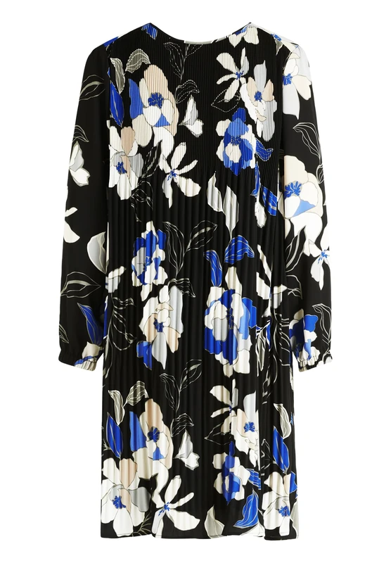 Betty Barclay Women's Long Sleeve Pleated Dress, Black, 16