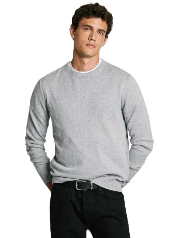 Pepe Jeans Men's New Andre Crew Neck, Knitwear, Grey, S