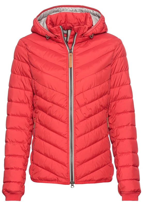 camel active Women's Recycled Polyester Quilted Jacket, red, 8
