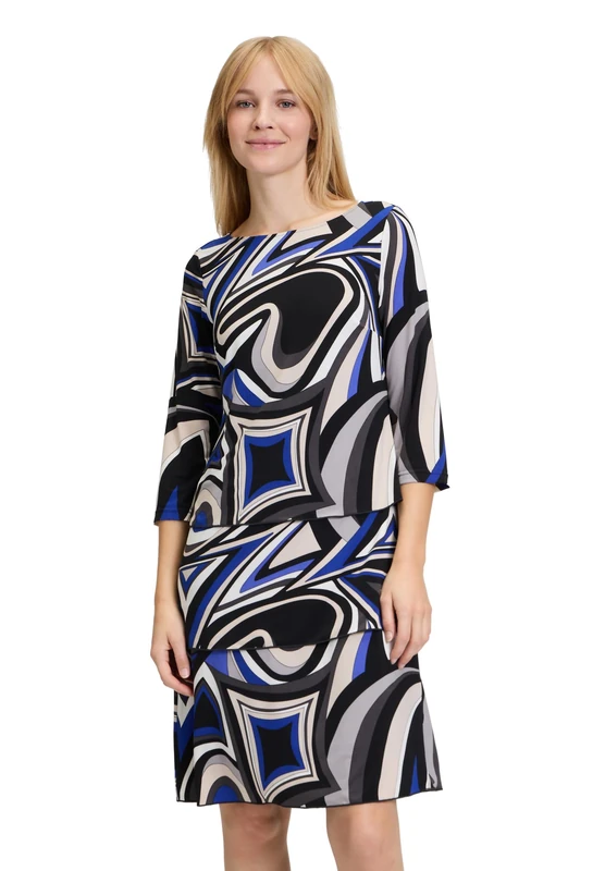 Betty Barclay Women's Elena Dress, Black/Blue,