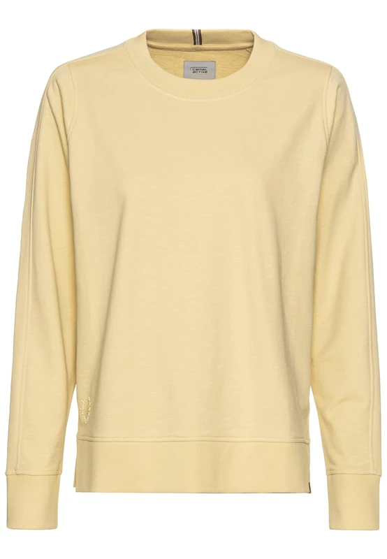 camel active Women's Crew Neck Sweatshirt Made of Pure Cotton, Vanilla, L