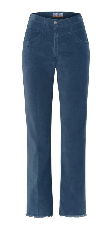 Laura Kick 6/8 Magic Waist, Soft Corduroy, Super Slim, Smoky Blue, 34W x 32L
