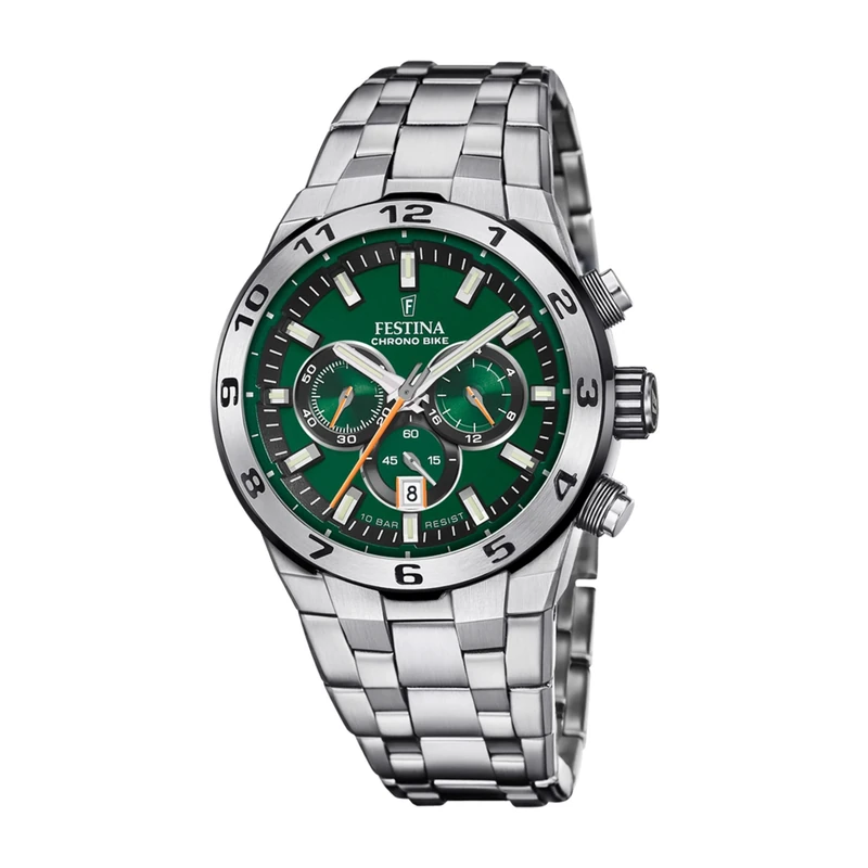 Festina 2024 Chrono Bike Watch with Stainless Steel Bracelet F20670/2