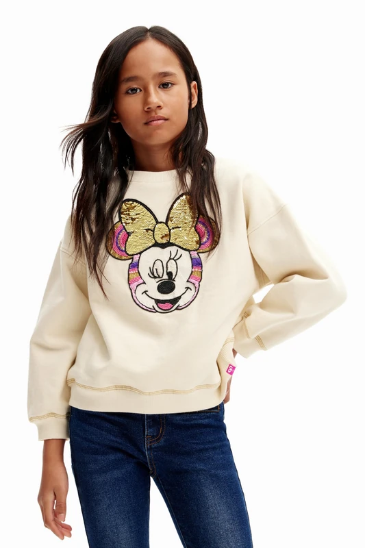 Desigual Girl's GIRL KNIT SWEAT LONG SLEEVE Sweatshirt, White