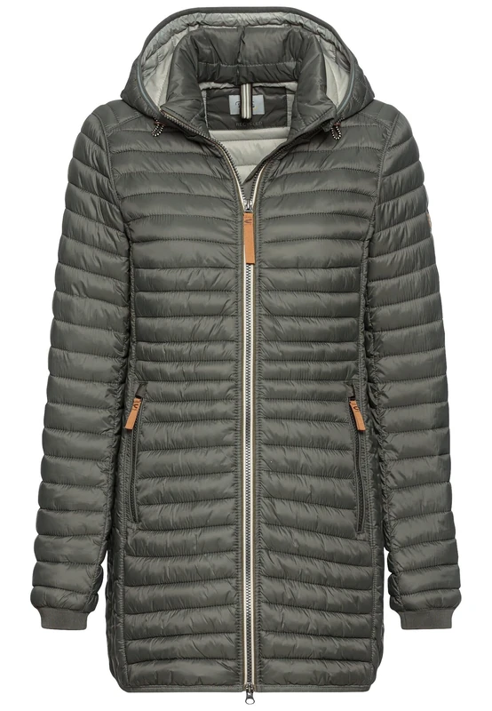 camel active Women's Recycled Polyamide Quilted Jacket, khaki, 22