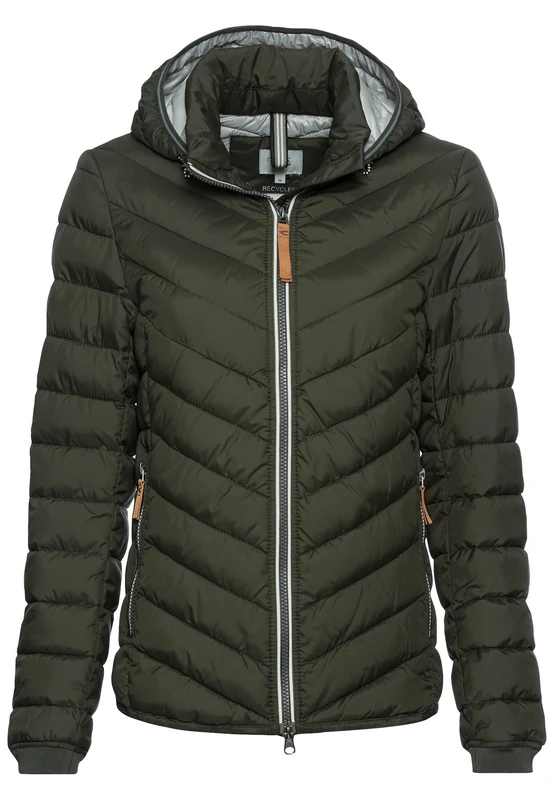 camel active Women's Recycled Polyester Quilted Jacket, Green, 20