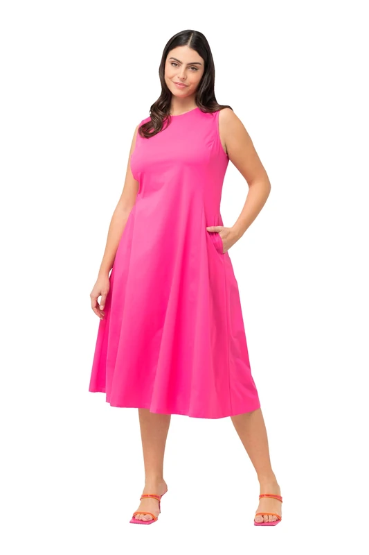 Ulla Popken Women's Dress, Sleeveless, A-line, Hibiscus Pink, 28-30 - Image 1