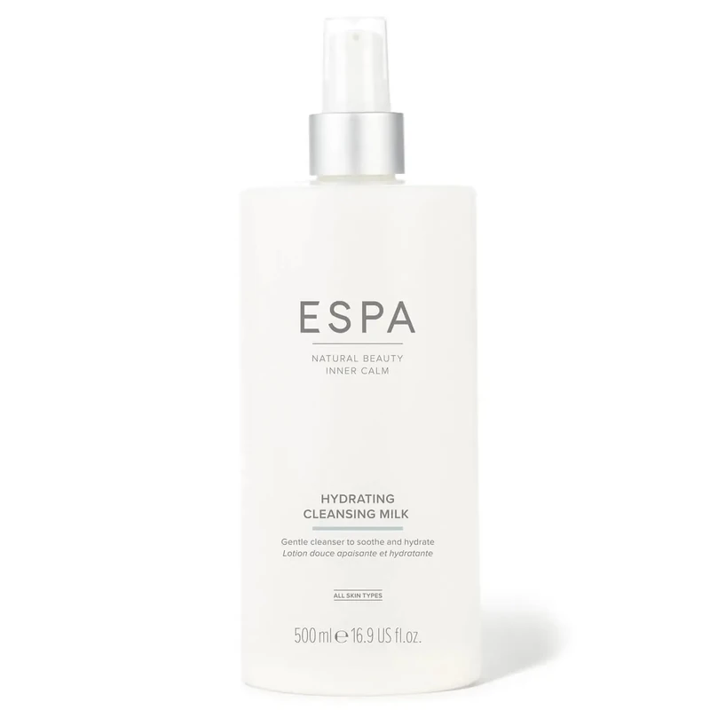 ESPA | Hydrating Cleansing Milk Supersize | 500ml | Removes Make-up & Impurities | Comforts & Hydrates | Sweet Almond, Marshmallow & Chamomile | For All Skin Types