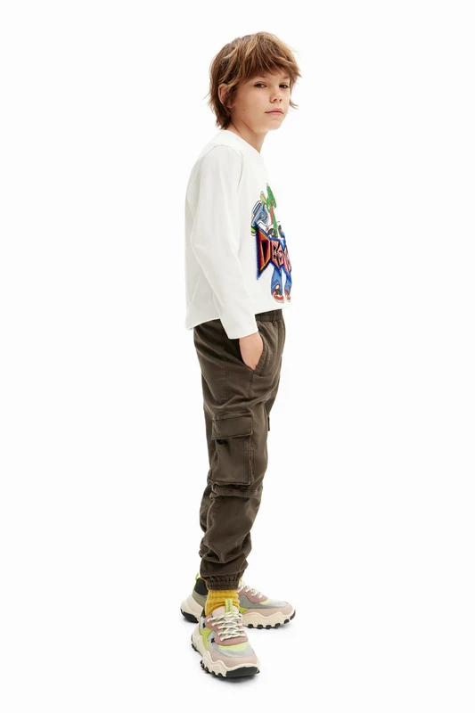 Desigual Boy's BOY Knit Long Trousers Shorts, Green - Image 1