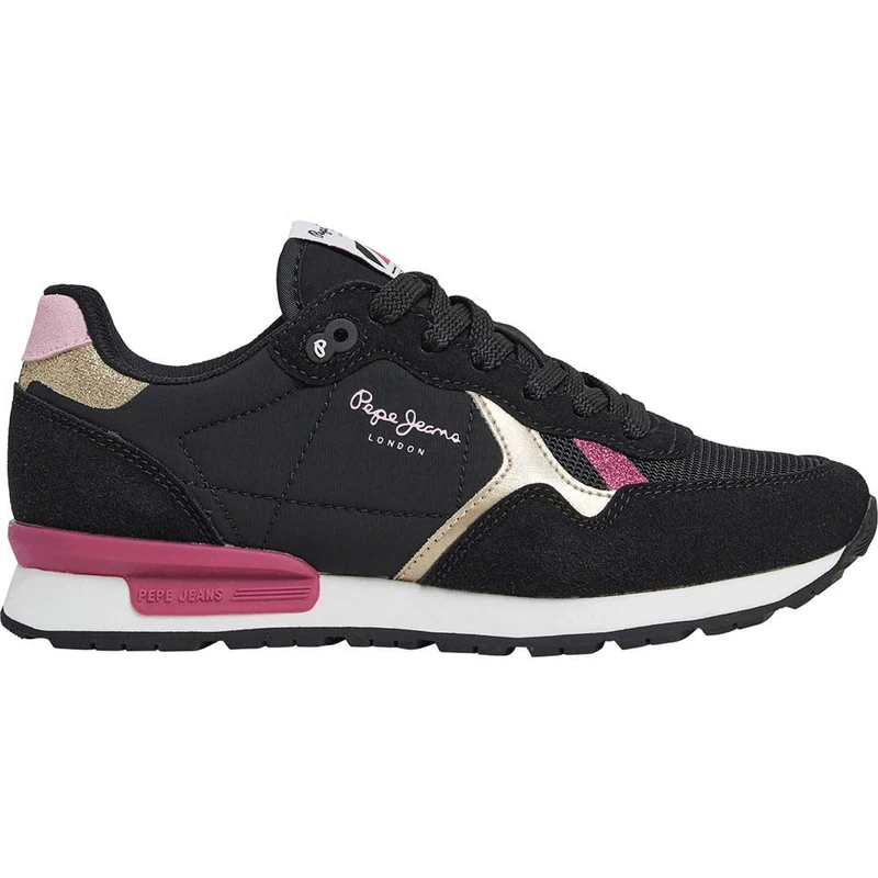 Pepe Jeans Girl's Brit Club G Sneaker, Black (Black), 3