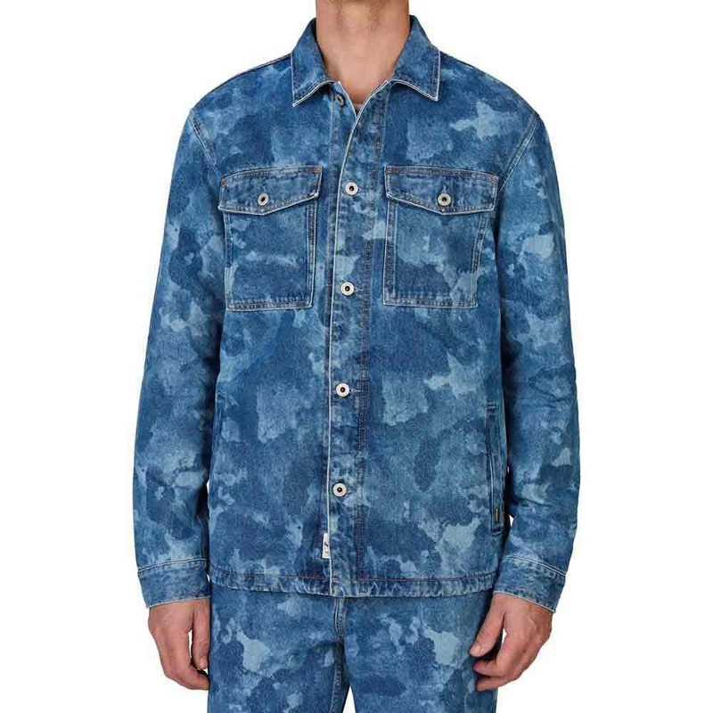 Pepe Jeans Men's Eaton Camouflage, Jacket, Blue, S - Image 1