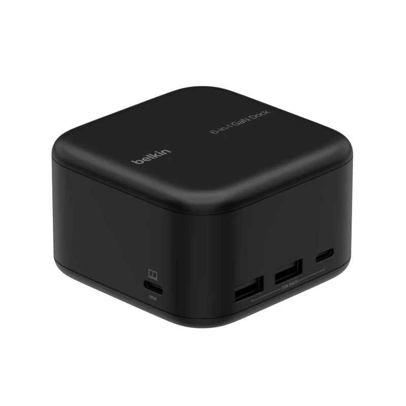 Belkin Connect USB-C Dock 6-in-1 Core GaN, 130W, Multiport Docking Station with 96W PD to Peripherals, USB-C, USB-A, Gigabit Ethernet, & HDMI 4K Ports for Gaming, MacBook Pro, PC Laptops, & Chromebook