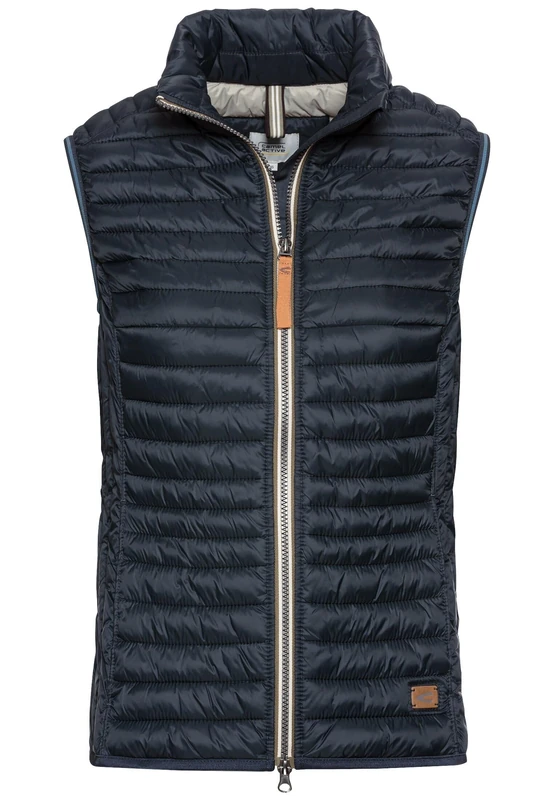 camel active Women's Recycled Polyamide Quilted Vest, darkblue, 20