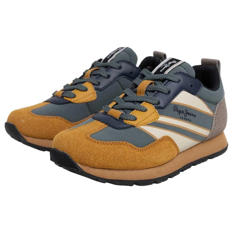 Pepe Jeans Foster Cross B Sneaker, Green (Casting Green), 5.5 UK