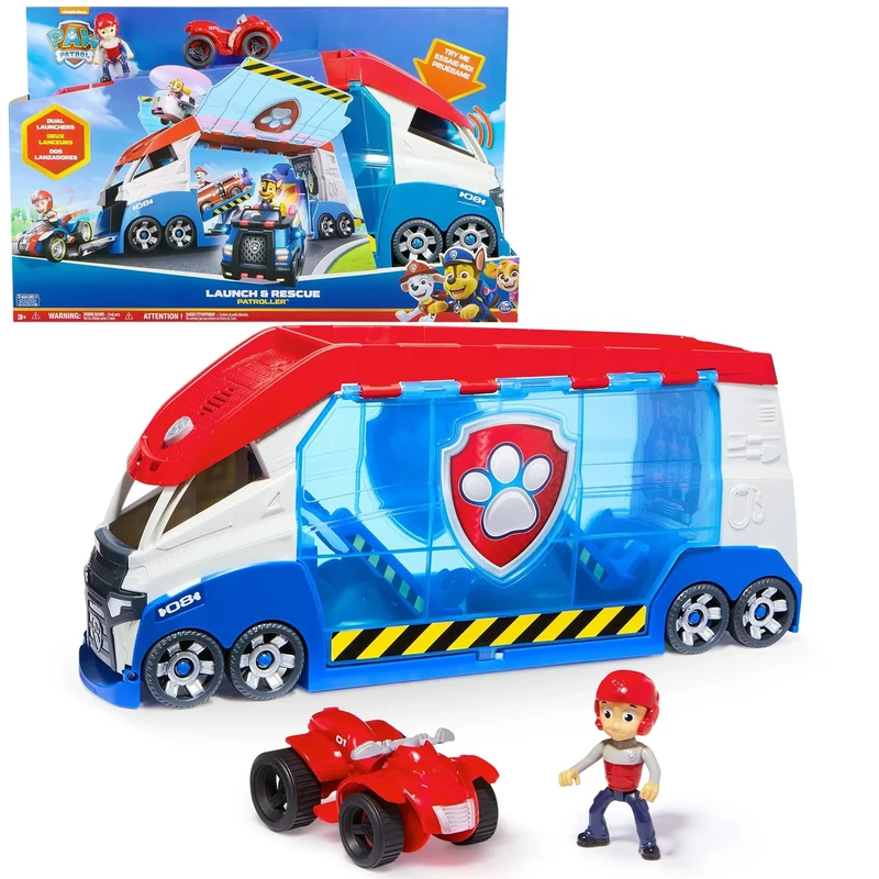 Paw Patrol, Transforming PAW Patroller with Vehicle Launchers, Lights & Sounds, Ryder Action Figure & ATV Toy Car, Kids’ Toys for Boys & Girls Ages 3+ - Image 1