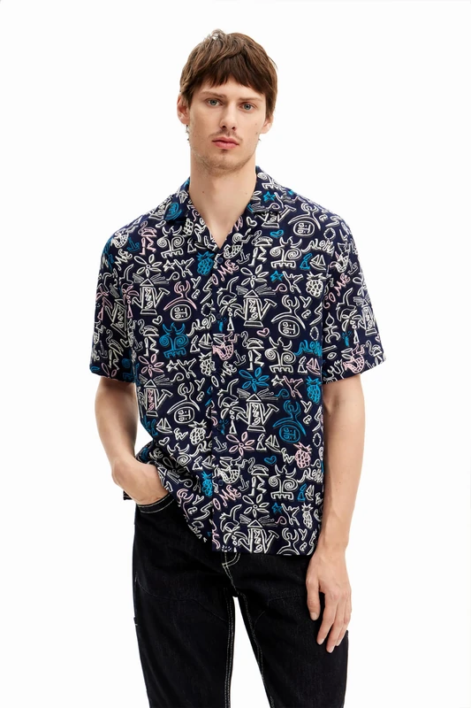 Desigual CAM_Alfredo, 5000 Navy, XXL, Blue, XXL