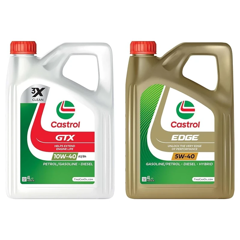 Castrol GTX 10W-40 A3/B4 4L + Castrol EDGE 5W-40 Engine Oil 4L