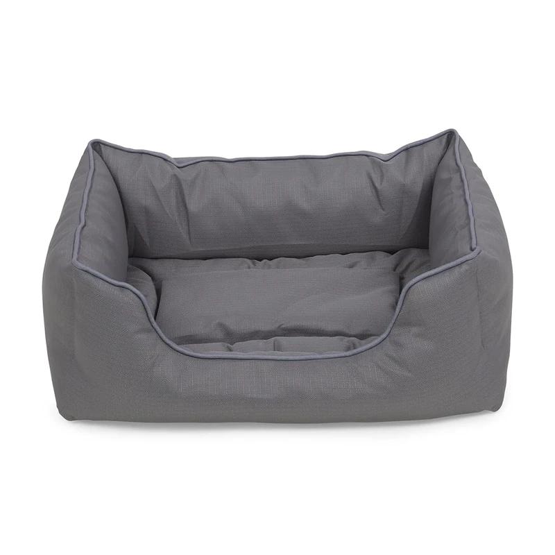 Petface Planet Ocean Cycle Square Dog Bed with Reversible Cushion, Grey, Medium (Pack of 1)