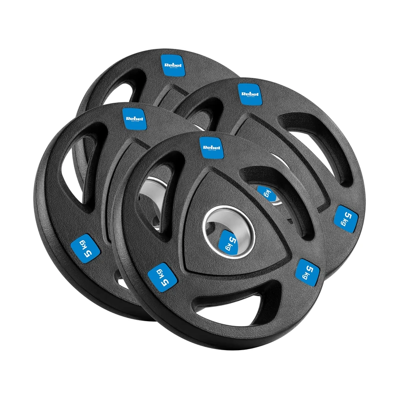 Rebel Active RBA-2109 Rubber Coated Cast Iron Weight Plates Set 4 x 5 kg Olympic Hole 51 mm - Image 1