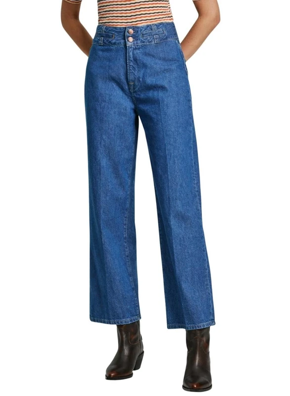 Pepe Jeans Women's Straight Jeans Uhw Tailor, Blue (Denim), 27W x 30L