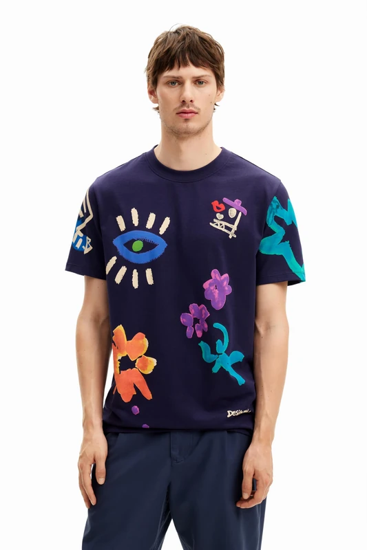 Desigual Man Template 1 Colour New, 5000 Navy, XL, Blue, Collar Size: 17.5